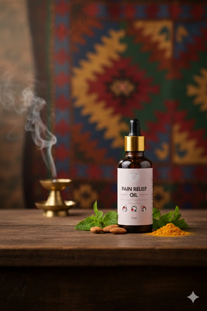 Organic Herbal Pain Relief Oil | Natural Handmade Remedy for Joint & Muscle Pain