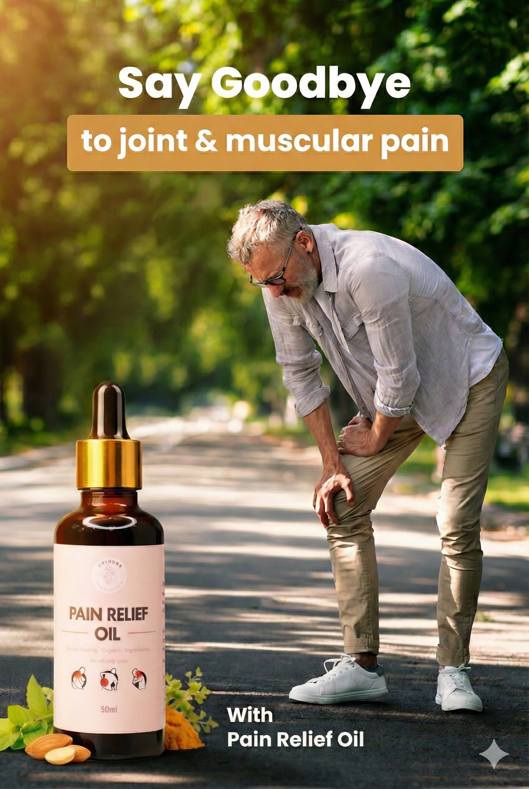 Organic Herbal Pain Relief Oil | Natural Handmade Remedy for Joint & Muscle Pain