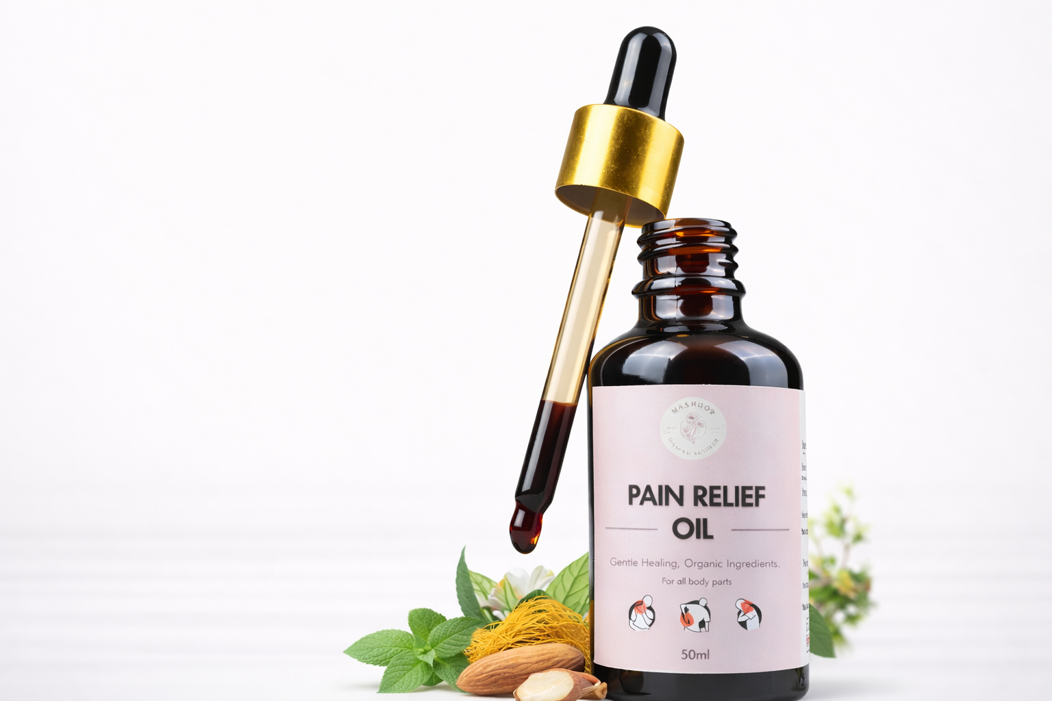 Organic Herbal Pain Relief Oil | Natural Handmade Remedy for Joint & Muscle Pain